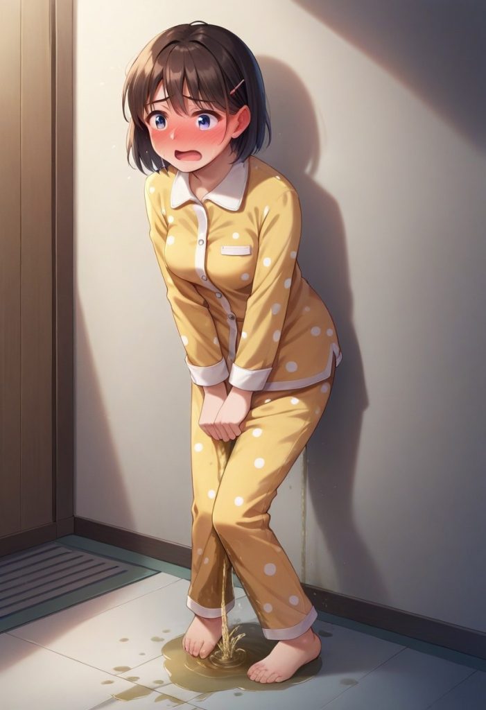 AIお漏らし絵 パジャマでお漏らし